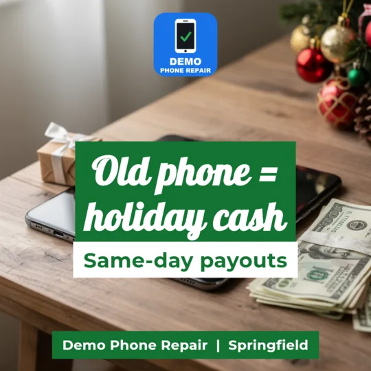 Buyback ad: Old phone = holiday cash, same-day payouts