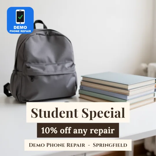 Repair ad: Student Special, 10% off any repair