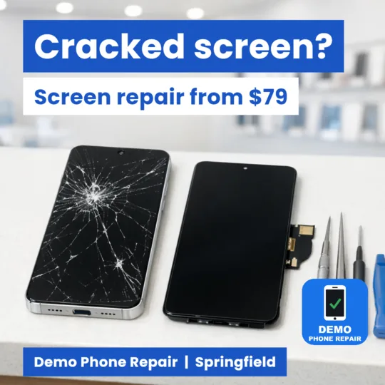 Repair ad: Cracked screen? Screen repair from $79